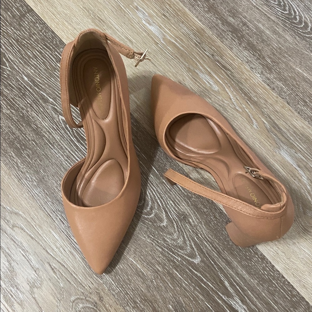 ANTONIO MELANI Camel Block Heel Pumps